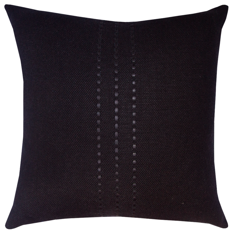 Cape Cushion with Leather Detail - Coal