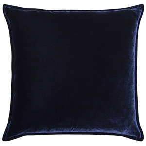 Silk Velvet and Linen Flange Cushion - Navy §