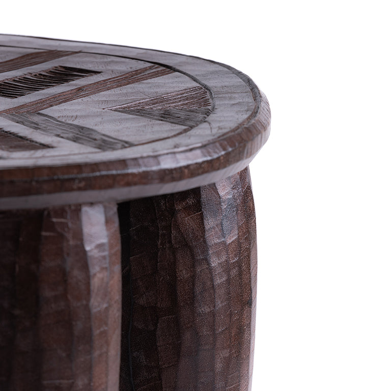 African Engraved Table XL No. 16 - Dark Brown