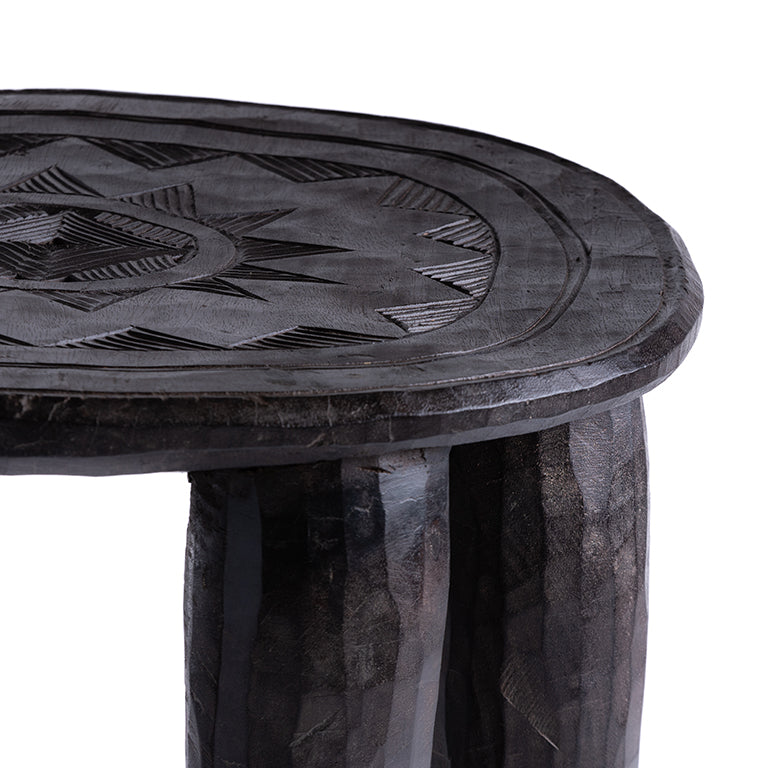 African Engraved Table XL No. 17 - Dark Brown