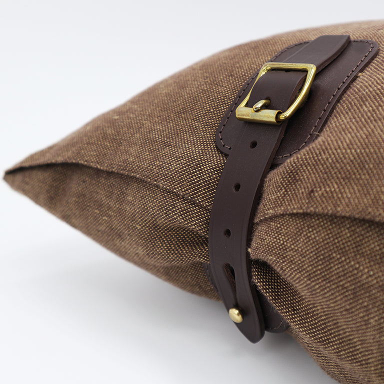 Autumn Cushion with Buckle Detail - Pecan