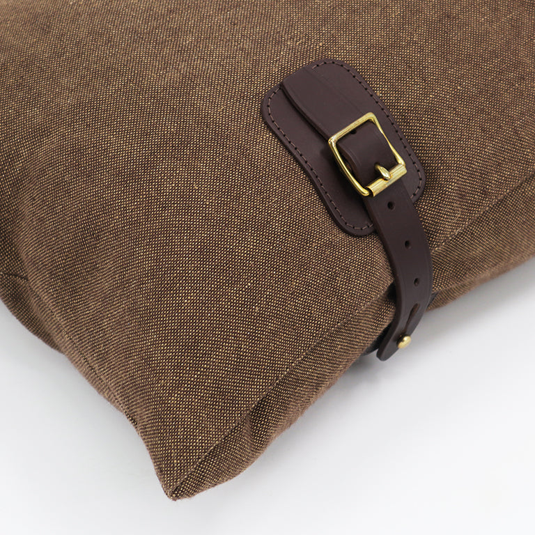 Autumn Cushion with Buckle Detail - Pecan