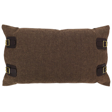 Autumn Cushion with Four Buckle Detail - Pecan