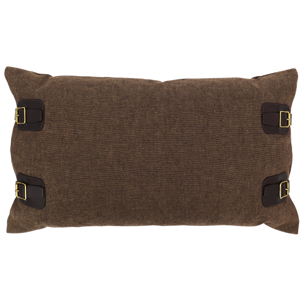 Autumn Cushion with Four Buckle Detail - Pecan