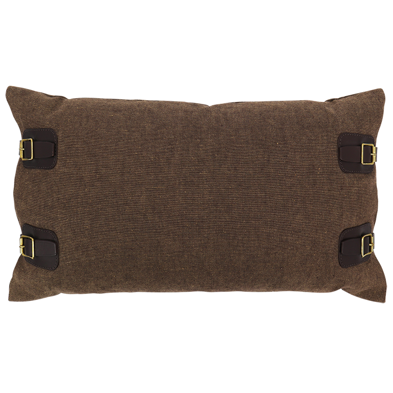 Autumn Cushion with Four Buckle Detail - Pecan