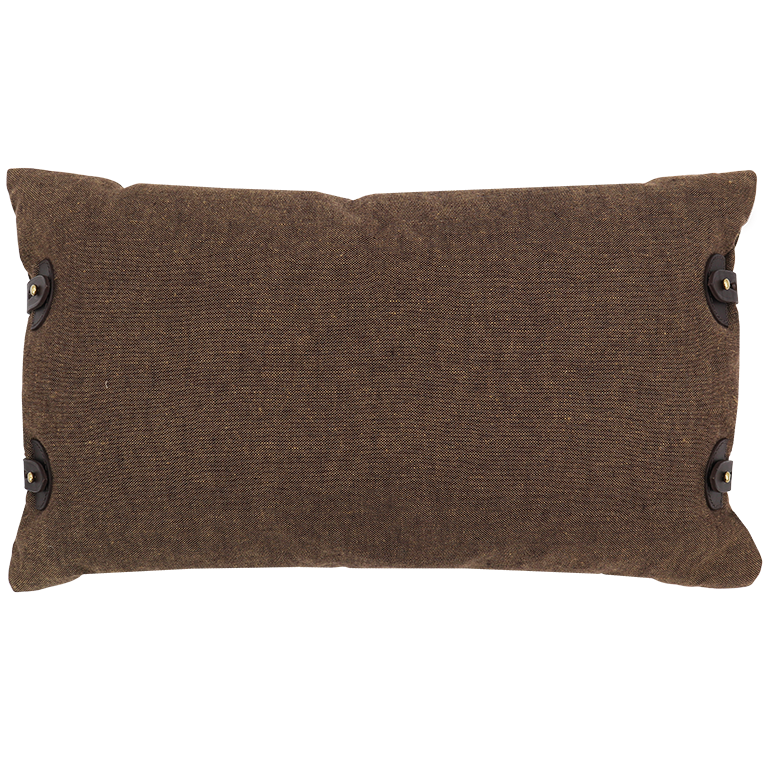 Autumn Cushion with Four Buckle Detail - Pecan