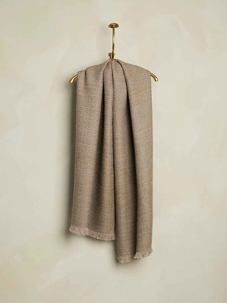 Baby Alpaca Diamond Scarf - Taupe