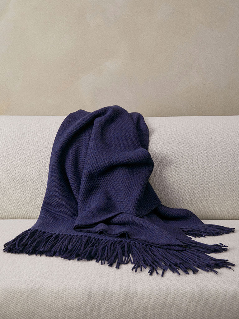 Baby Alpaca Throw - Cobalt