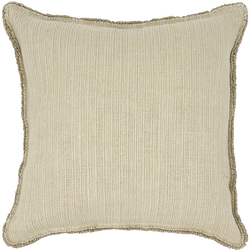 Bison Cushion with Fringe Detail - Bone