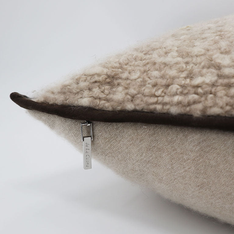 Boucle Cashmere Cushion - Stone