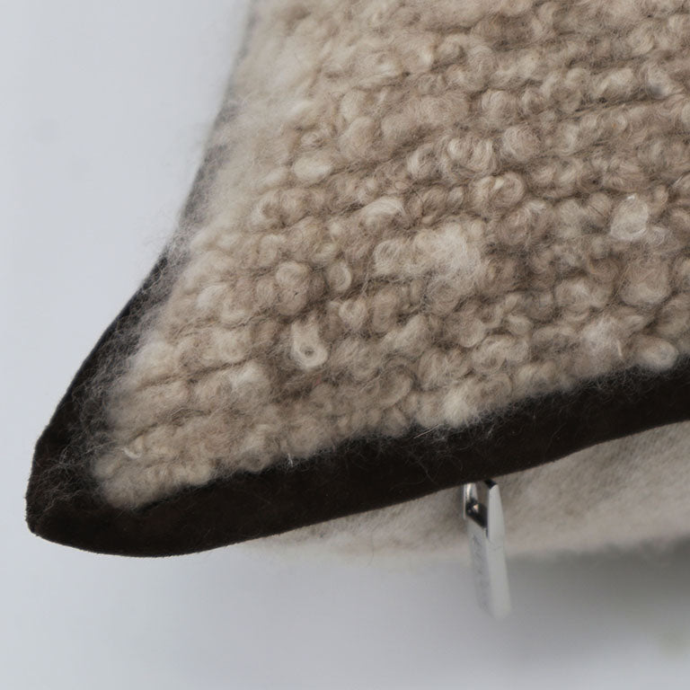 Boucle Cashmere Cushion - Stone