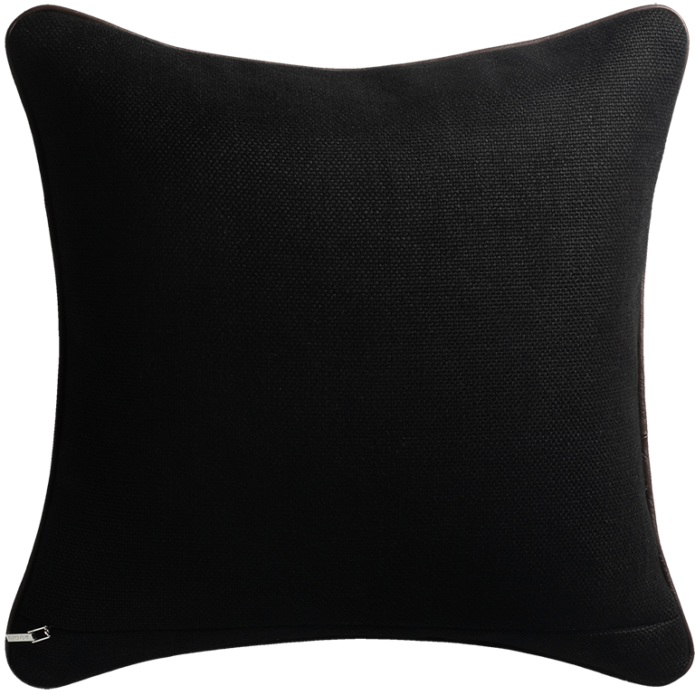 Cape Cushion with Contrast Leather Detail - Coal §