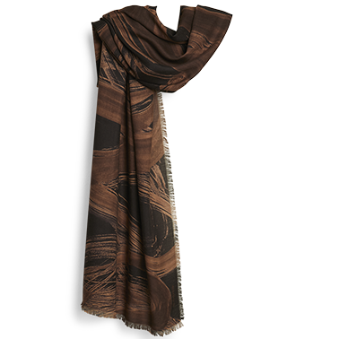 Calligraphy Cashmere Scarf - Sienna