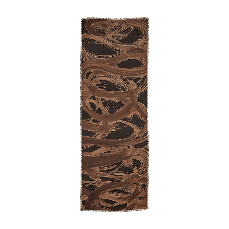 Calligraphy Cashmere Scarf - Sienna