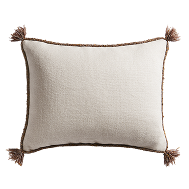 Cape Cushion with Braided Cord Trim - Frost