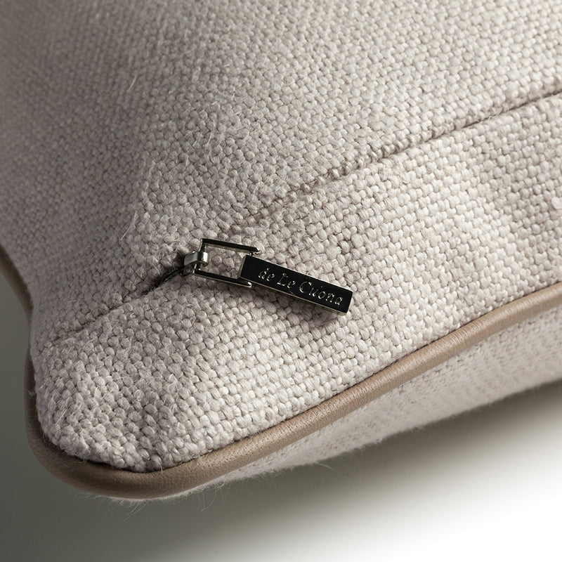 Cape Cushion with Contrast Leather Detail - Frost §