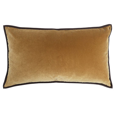 Cashmere Velvet Cushion with Leather Trim - Topaz