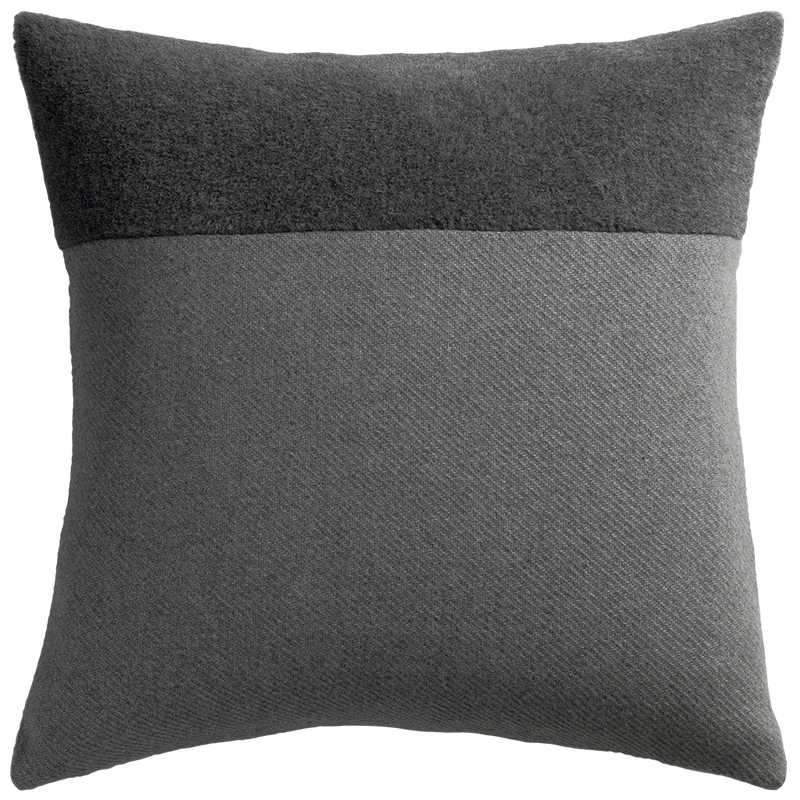 Cashmere Wool Twill Cushion with Alpaca Panel - Dark Grey §