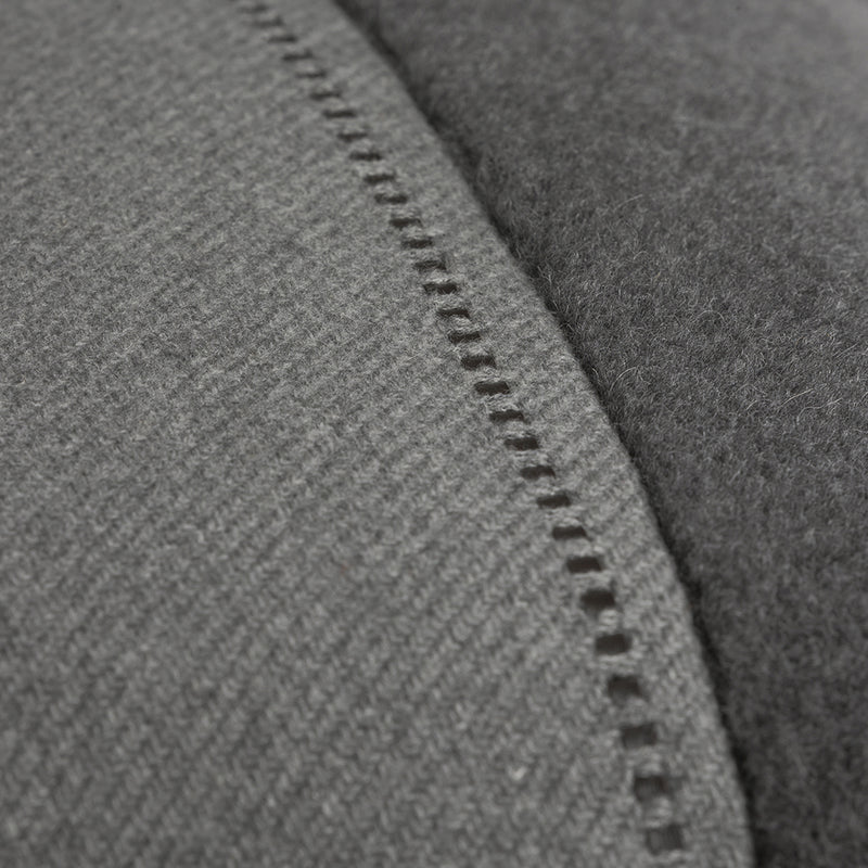 Cashmere Wool Twill Cushion with Alpaca Panel - Dark Grey §