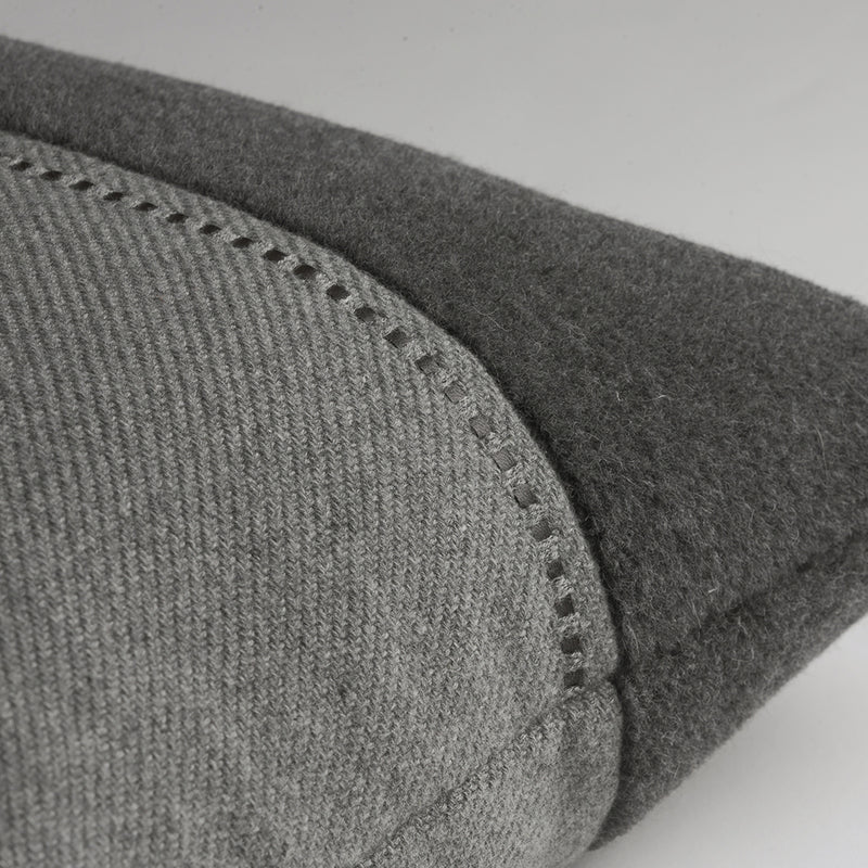 Cashmere Wool Twill Cushion with Alpaca Panel - Dark Grey §