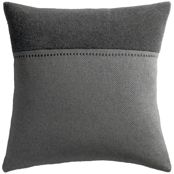 Cashmere Wool Twill Cushion with Alpaca Panel - Dark Grey §