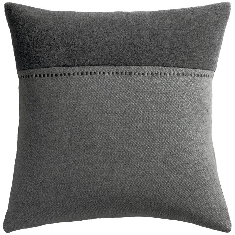 Cashmere Wool Twill Cushion with Alpaca Panel - Dark Grey §