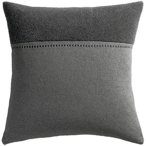 Cashmere Wool Twill Cushion with Alpaca Panel - Dark Grey §