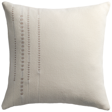 Cashmere Wool Twill Cushion with Vertical Detail - Cream §