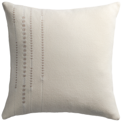 Cashmere Wool Twill Cushion with Vertical Detail - Cream §