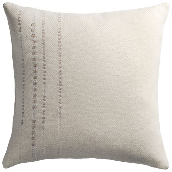 Cashmere Wool Twill Cushion with Vertical Detail - Cream §