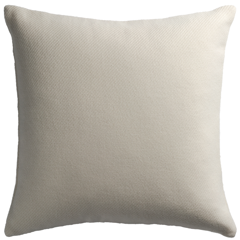 Cashmere Wool Twill Cushion with Vertical Detail - Cream §