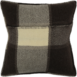 Checked Wool Cushion with Blanket Stitch