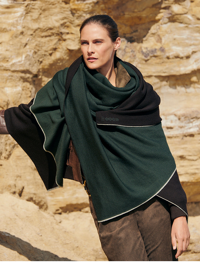 Classic Merino Wool Throw - Racing Green