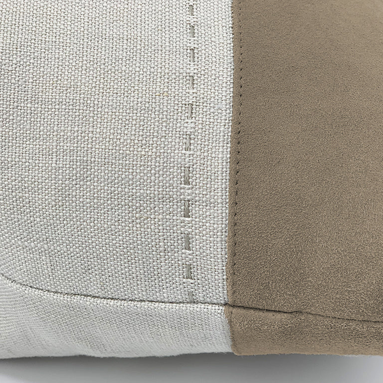 Bracken Cushion with Suede Panel - Seed §