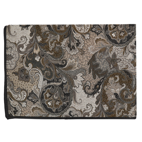 Elizabeth Paisley Throw with Leather Trim - Partridge