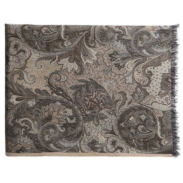 Elizabeth Throw with Fringe & Suede Edge - Cygnet
