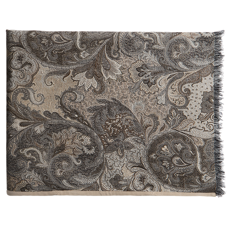 Elizabeth Throw with Fringe & Suede Edge - Cygnet