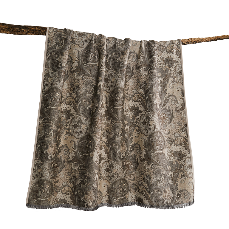 Elizabeth Throw with Fringe & Suede Edge - Cygnet