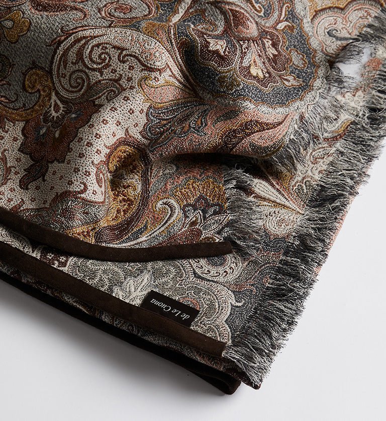 Elizabeth Throw with Fringe & Suede Edge - Pheasant