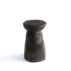 Engraved Mortar with Beaten Top No.32 - Brown