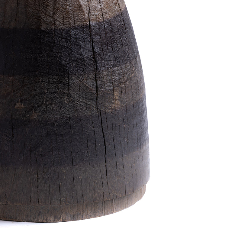 Engraved Mortar with Beaten Top and Stained Bands No.38 - Brown