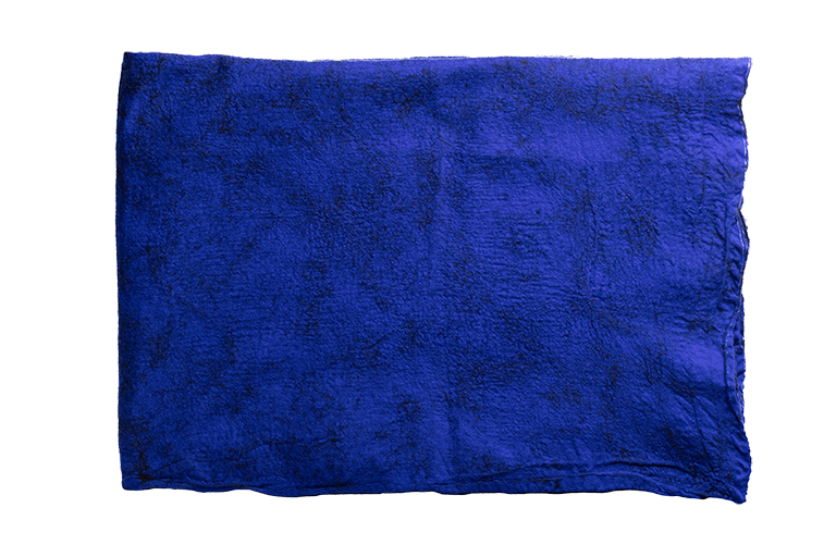 Felted Wool Throw - Sky and Black