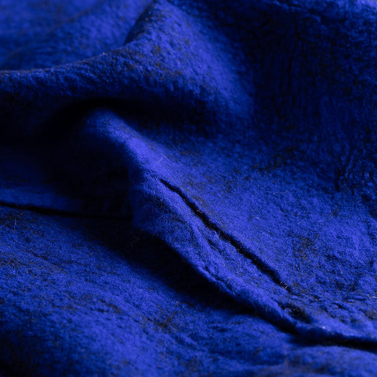 Felted Wool Throw - Sky and Black