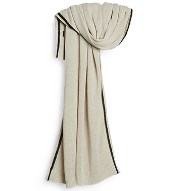 Fine Knit Linen Scarf - Cream