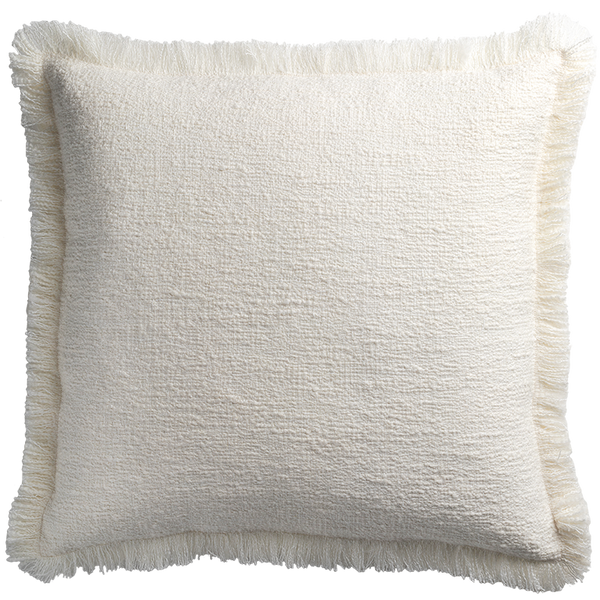 Flint Cushion with Fringe - Grain