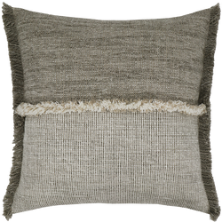Forage Cloth Cushion with Fringing - Gull