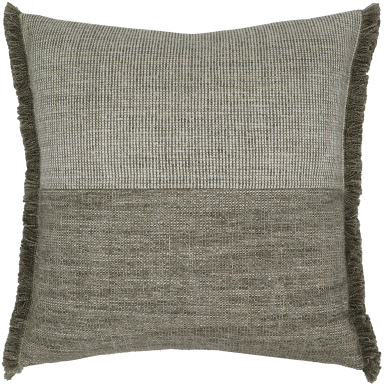 Forage Cloth Cushion with Fringing - Gull