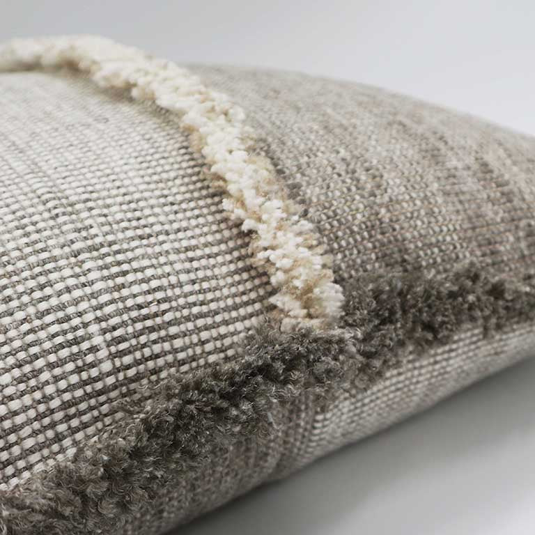 Forage Cloth Cushion with Fringing - Gull