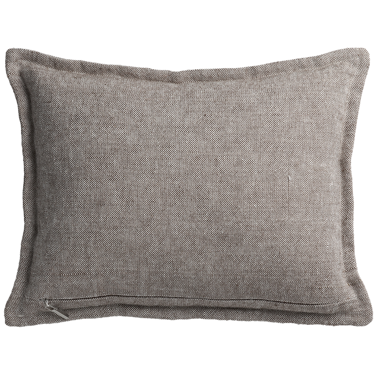 Haiku Cushion with Fringe Detail - Bark