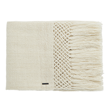 Handwoven Llama Throw - Natural Cream